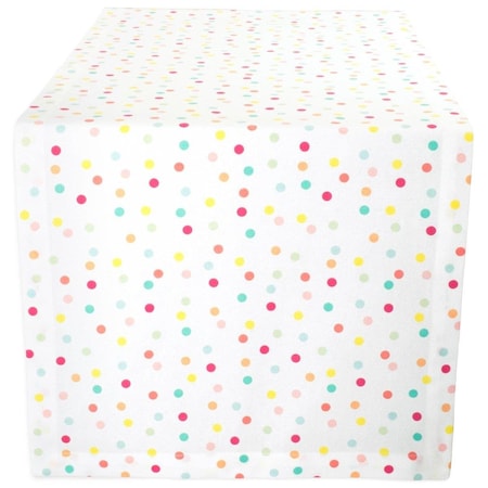 Fastfood 14 x 72 in. Multi Polka Dots Print Table Runner FA1525270